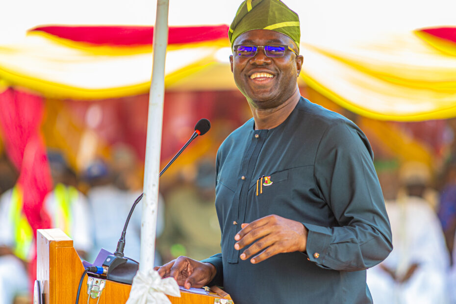 Oyo-Iseyin Road Flag-Off (Jesse) (19) Governor Seyi Makinde delivering his remarks at the flag off of the Oyo-Iseyin Road reconstruction on December 16, 2021