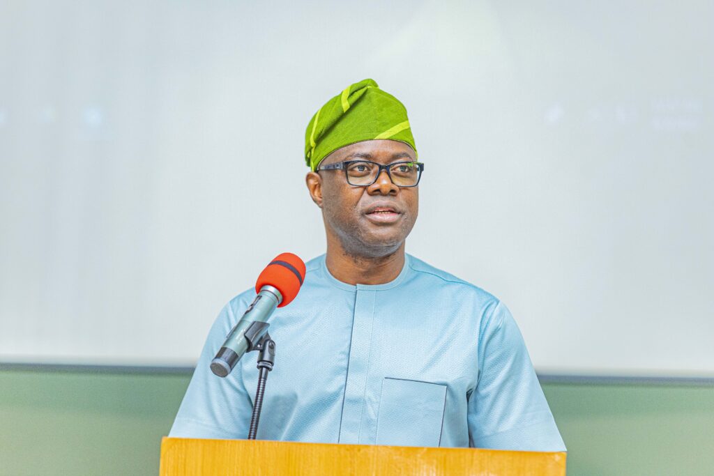 Governor Seyi Makinde delivers the keynote address to the Presiding Officers of the Nigeria Legislature in Ibadan on April 02, 2022