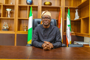 Picture of Governor Seyi Makinde during the Three Years in Office Broadcast on May 31, 2022
