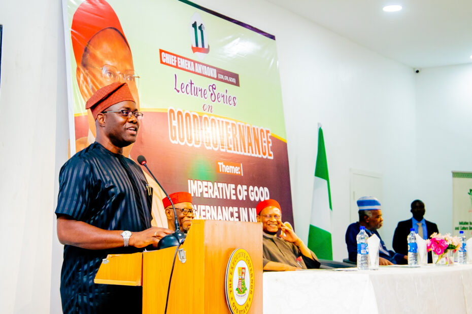1 Governor Seyi Makinde delivering remarks at the 11th Chief Emeka Anyaoku Lecture Series on Good Governance in Nigeria on October 20, 2022