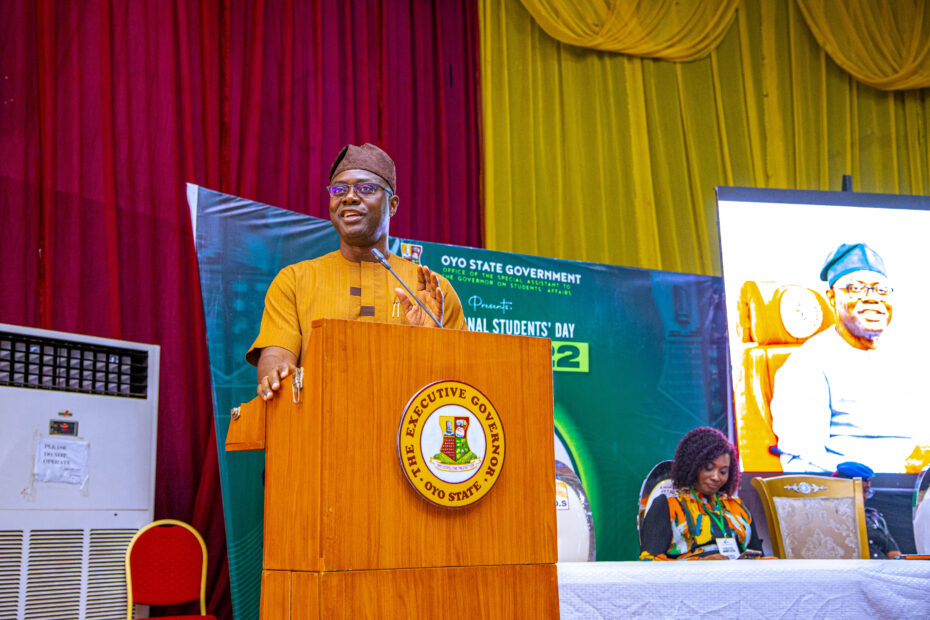 International Students’ Day (Jesse) (4) Governor Seyi Makinde delivering his remarks at the International Students' Day Celebration 2022 on November 21, 2022