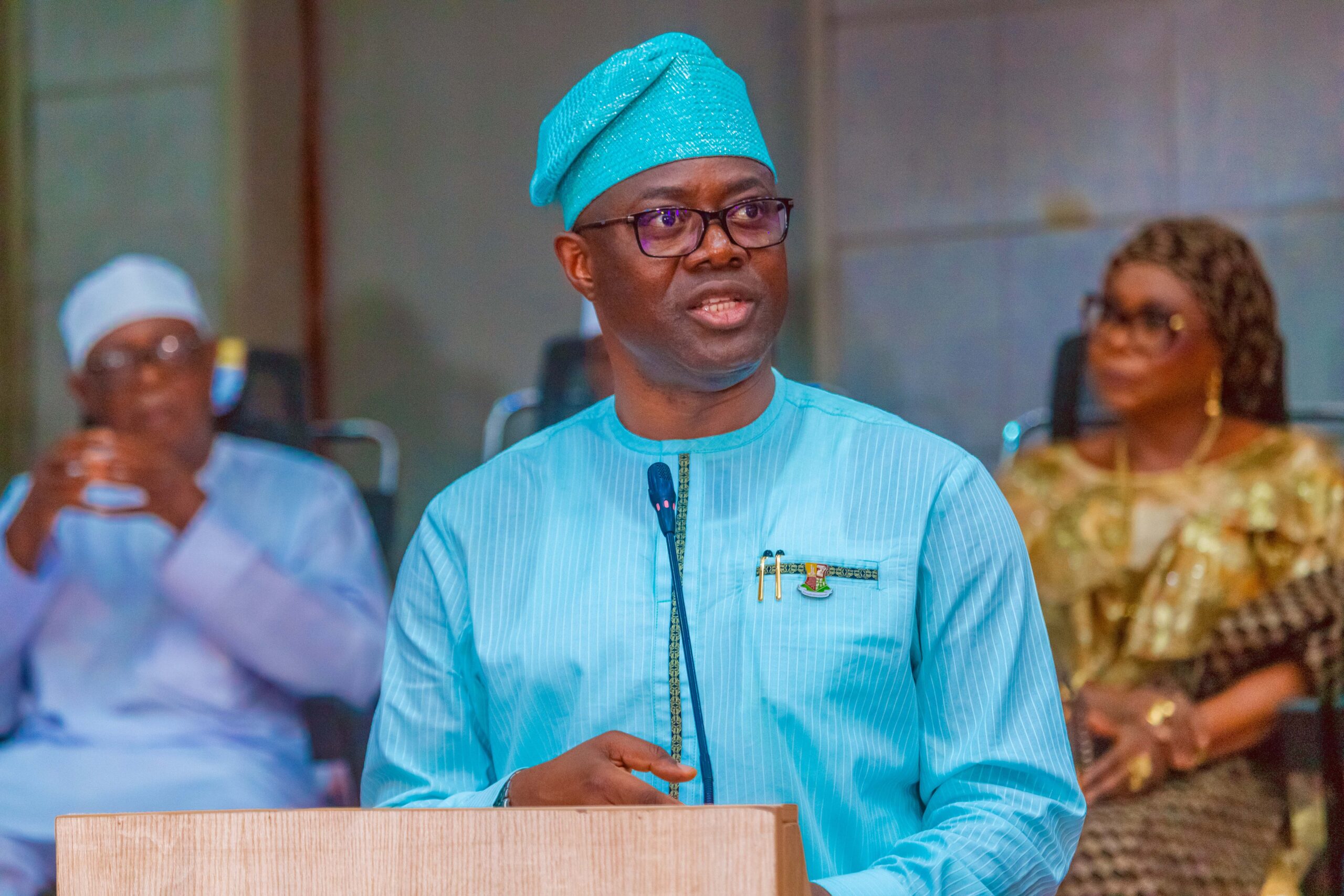 10th Assembly Inauguration (Jesse) (6) Governor Seyi Makinde's delivering his speech at the Inauguration of the Oyo State Tenth Assembly on June 14, 2023