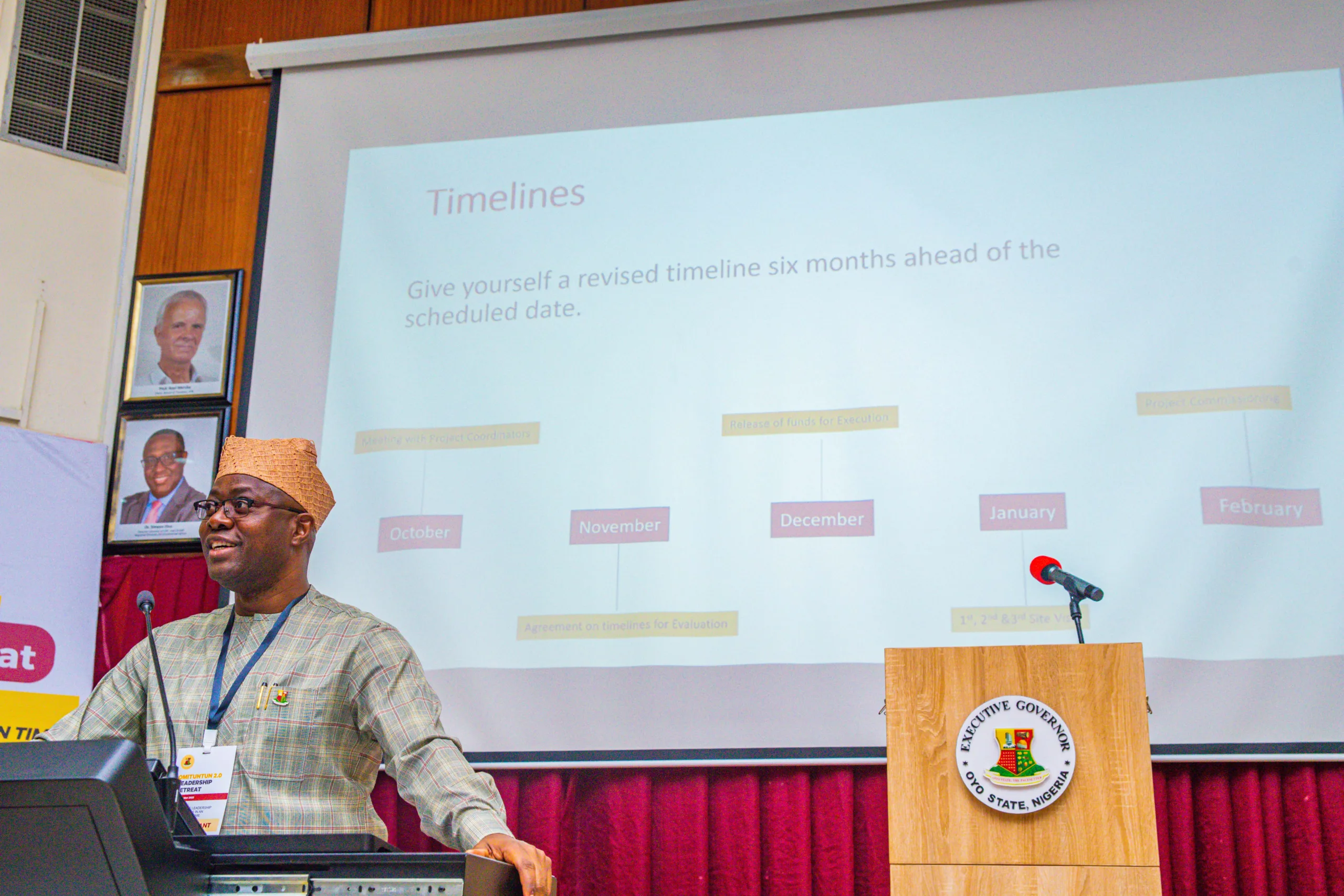 Governor Seyi Makinde delivering his Presentation titled Exploring the Implementation of the Oyo State Roadmap for Sustainable Development 2023-2027