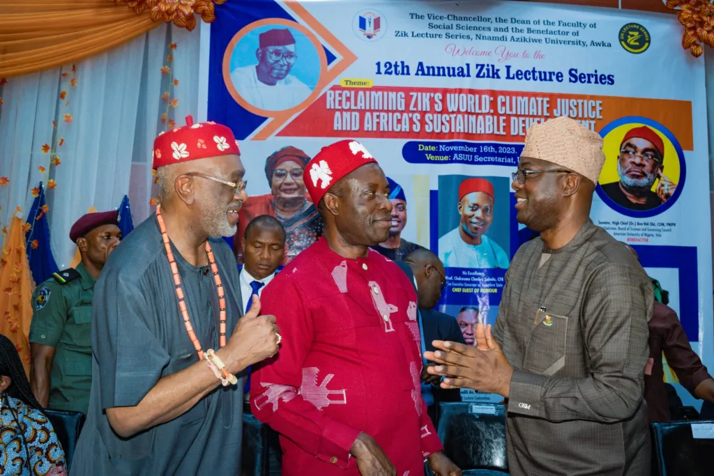Governor Seyi Makinde at the 12th Annual Zik Lecture Series in Awka on 16 November 2023