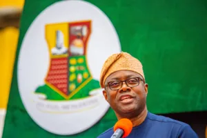 Governor Seyi Makinde delivering his remarks at the commissioning of the junction improvements at Agodi Gate, Civic Centre and Idi Ape, Ibadan on 22 March 2024
