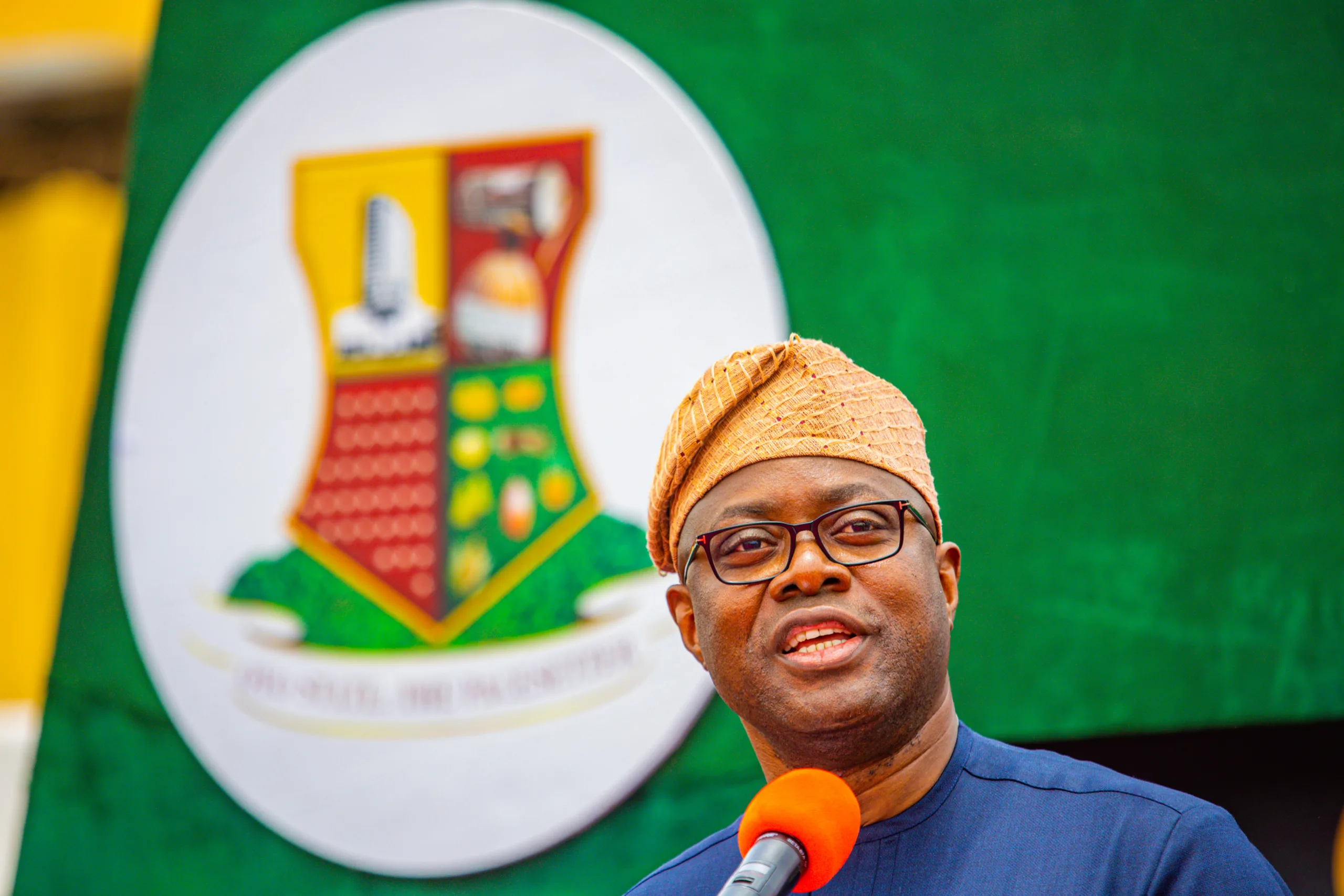 Junction Improvements (Jesse) (32) Governor Seyi Makinde delivering his remarks at the commissioning of the junction improvements at Agodi Gate, Civic Centre and Idi Ape, Ibadan on 22 March 2024
