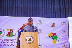 Governor Seyi Makinde delivering his remarks at the AfCFTA Consultative Forum on 18 December 2024
