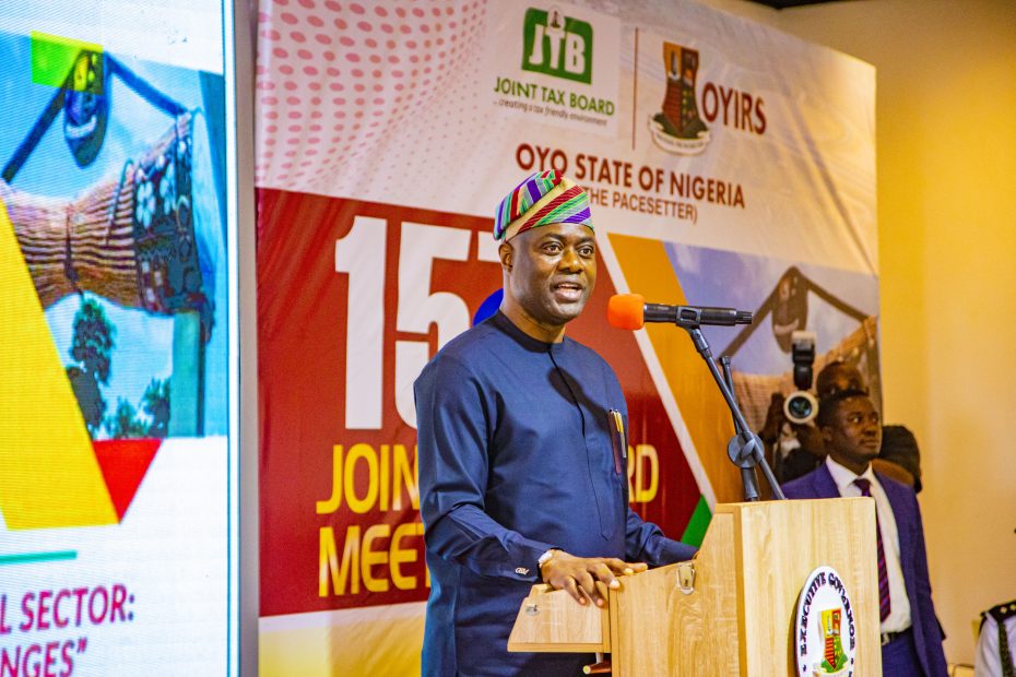 1 Governor Seyi Makinde delivering his speech at the 157th Joint Tax Board Meeting in Ibadan on 26 May 2025