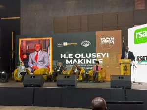 Governor Seyi Makinde delivering his speech at the World Union of Wholesale Markets Conference in Johannesburg on 15 May 2025