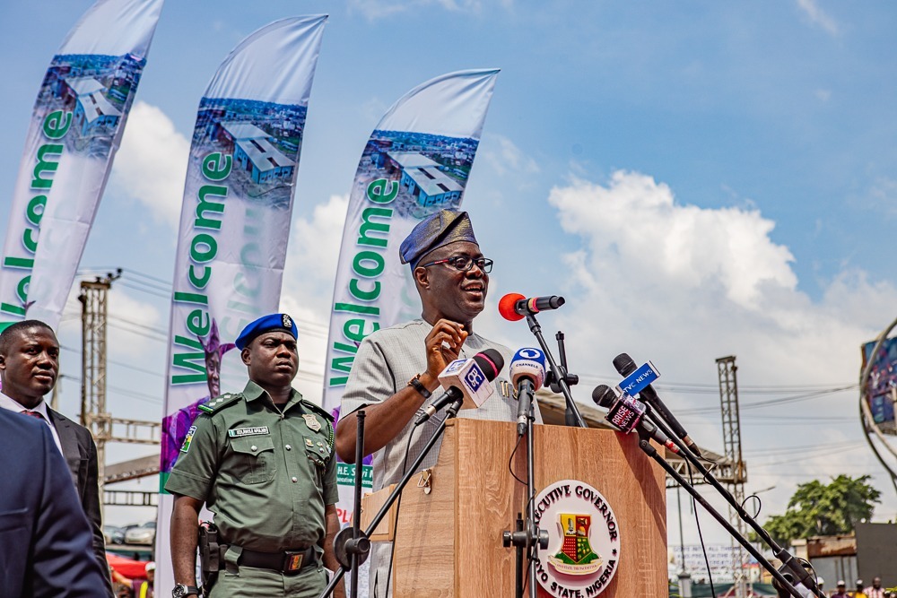 Governor Seyi Makinde's delivering his speech at the commissioning of the Ibadan Central Bus Terminals on 12 November 2025