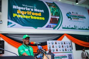 Governor Seyi Makinde delivering the keynote address at the Oyo State International Agribusiness Summit (OYSIAS 2025) on 3 December 2025
