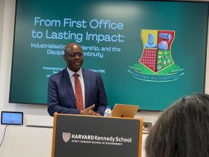 Governor Seyi Makinde delivering his speech at Harvard Kennedy School on 22 April 2026