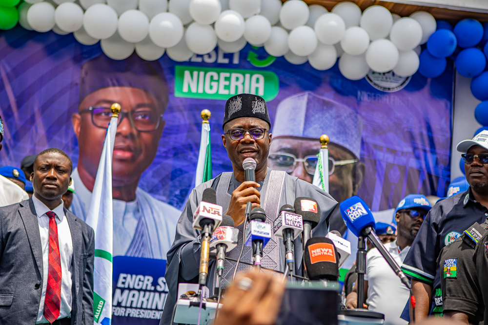 Governor Seyi Makinde delivering his remarks at the commissioning of the APM Campaign Office in Abuja on 7 September 2026